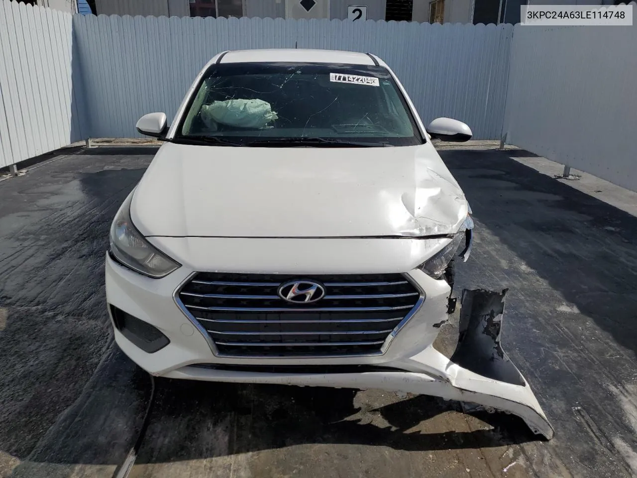 2020 Hyundai Accent Se VIN: 3KPC24A63LE114748 Lot: 77142204