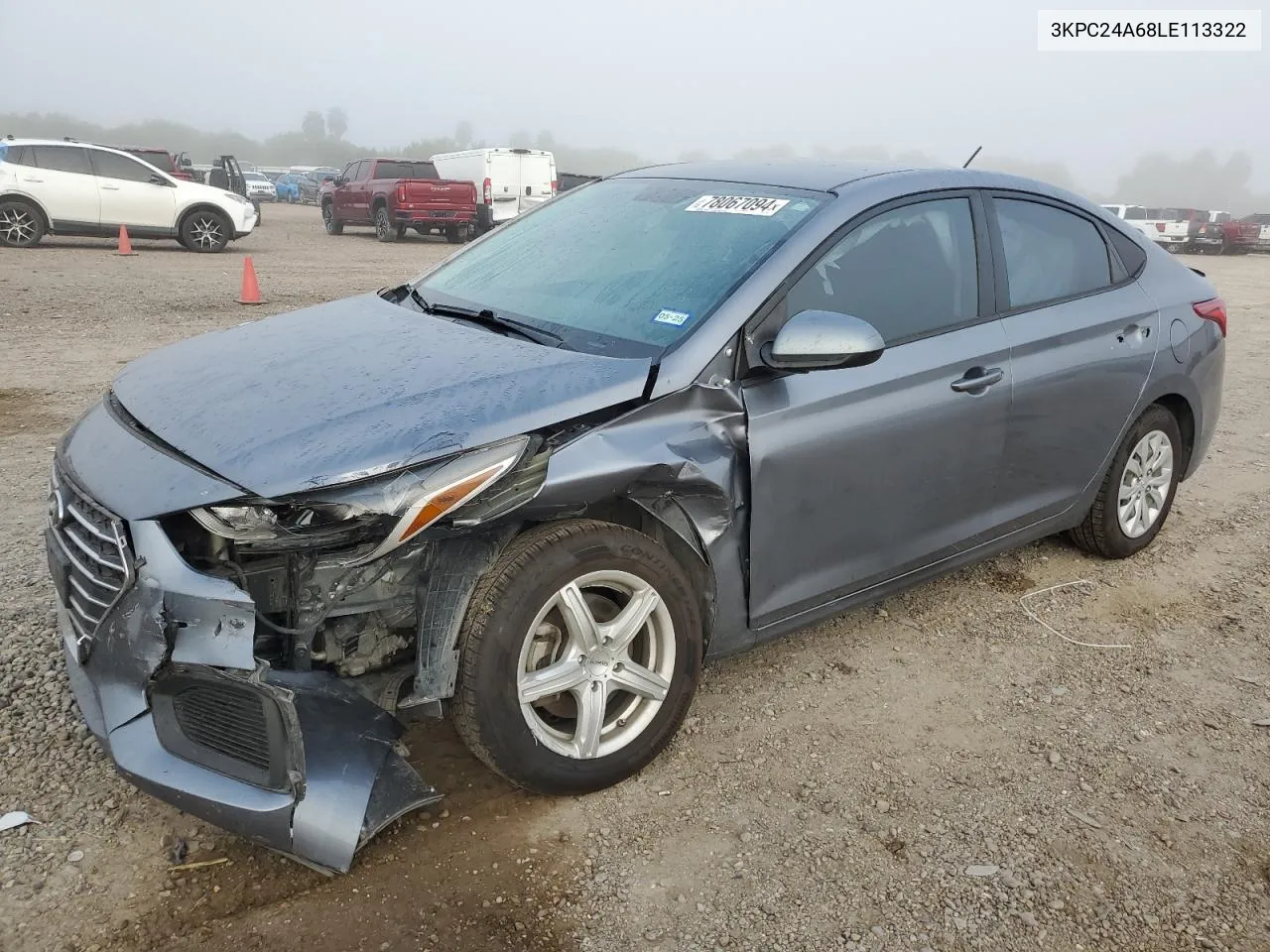 2020 Hyundai Accent Se VIN: 3KPC24A68LE113322 Lot: 78067094