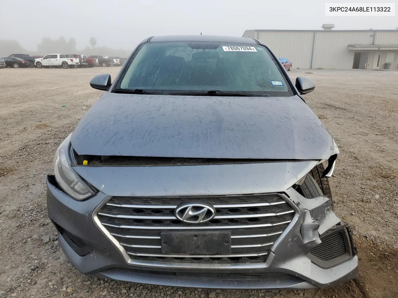 2020 Hyundai Accent Se VIN: 3KPC24A68LE113322 Lot: 78067094