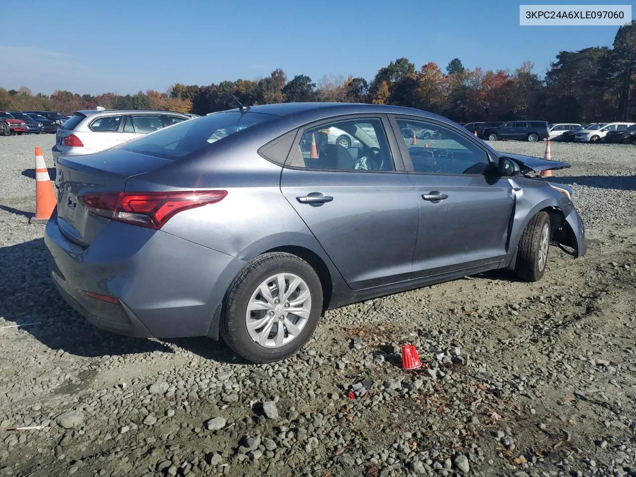 2020 Hyundai Accent Se VIN: 3KPC24A6XLE097060 Lot: 78491794