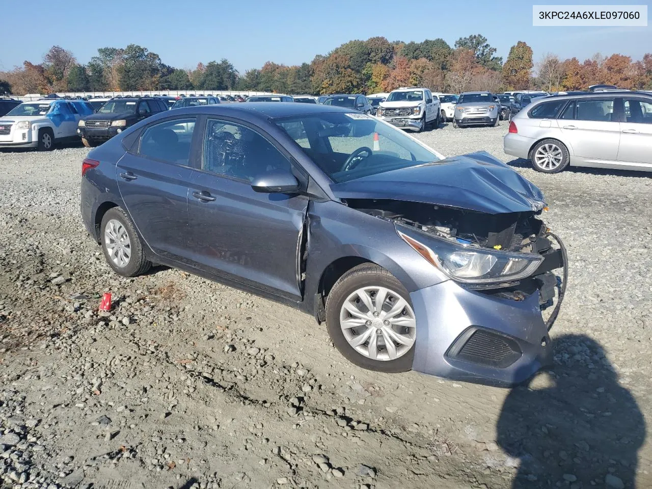 2020 Hyundai Accent Se VIN: 3KPC24A6XLE097060 Lot: 78491794