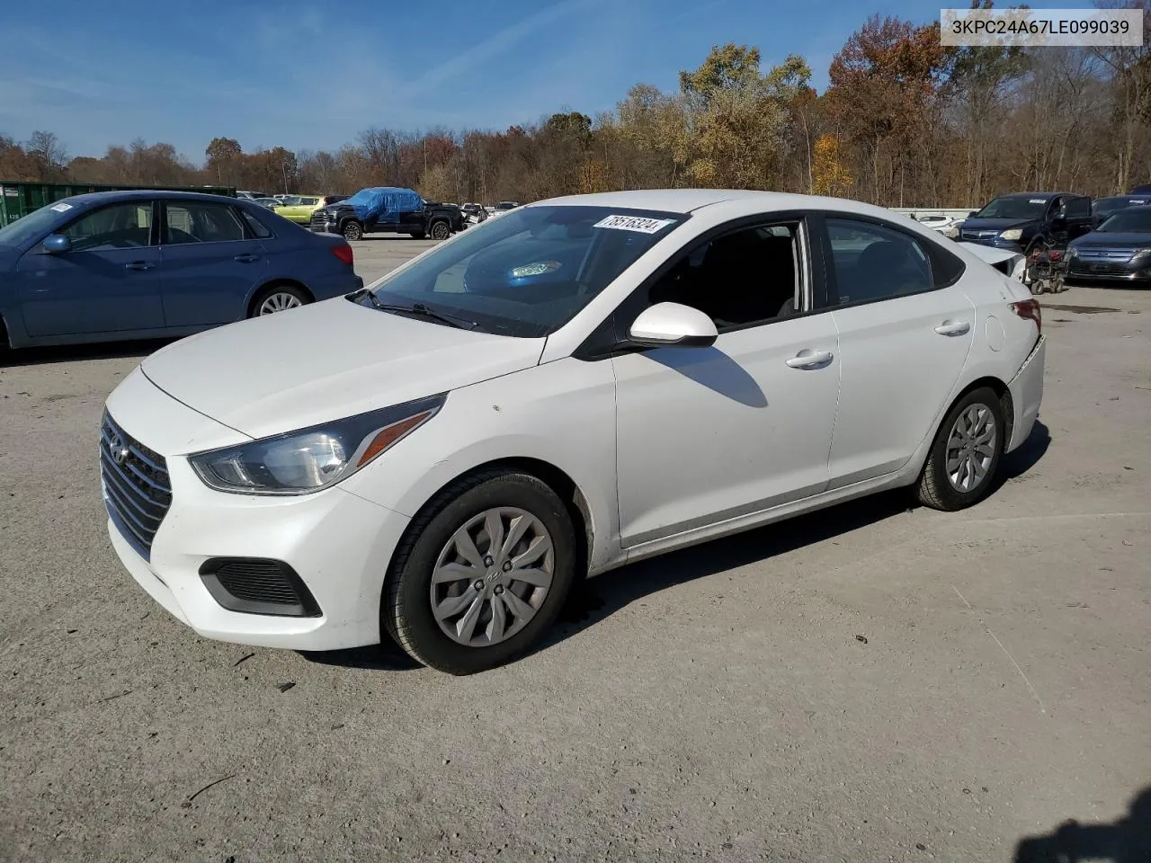 2020 Hyundai Accent Se VIN: 3KPC24A67LE099039 Lot: 78516324