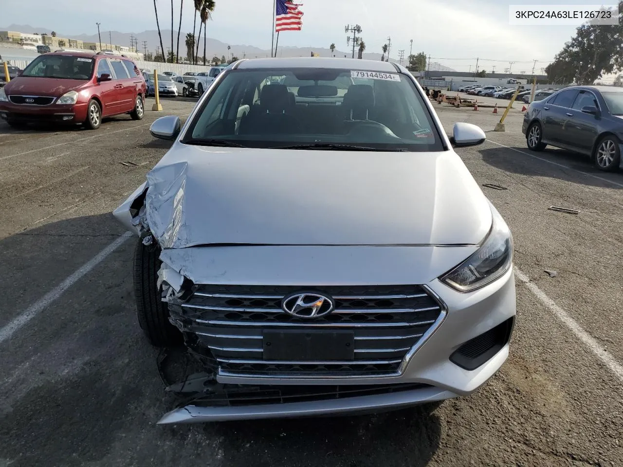 2020 Hyundai Accent Se VIN: 3KPC24A63LE126723 Lot: 79144534