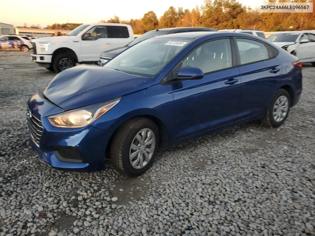 2020 Hyundai Accent Se VIN: 3KPC24A66LE096567 Lot: 80733434