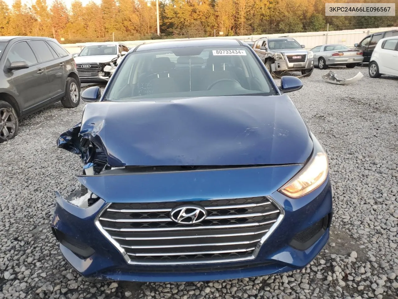 2020 Hyundai Accent Se VIN: 3KPC24A66LE096567 Lot: 80733434