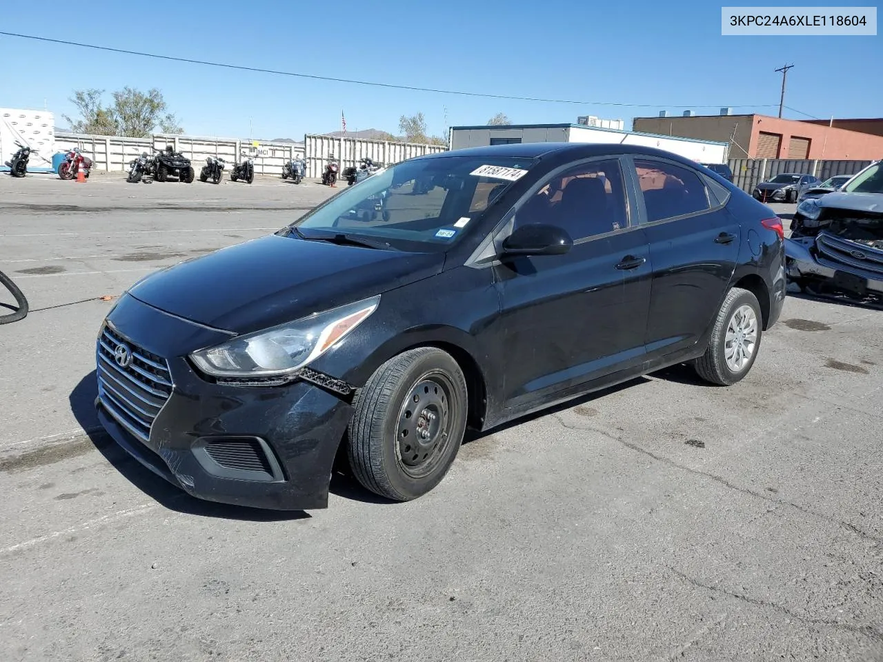 2020 Hyundai Accent Se VIN: 3KPC24A6XLE118604 Lot: 81587174