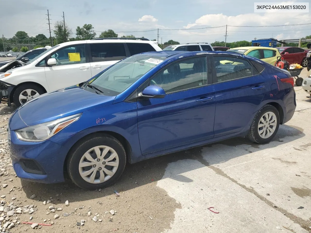 2021 Hyundai Accent Se VIN: 3KPC24A63ME153020 Lot: 55800174