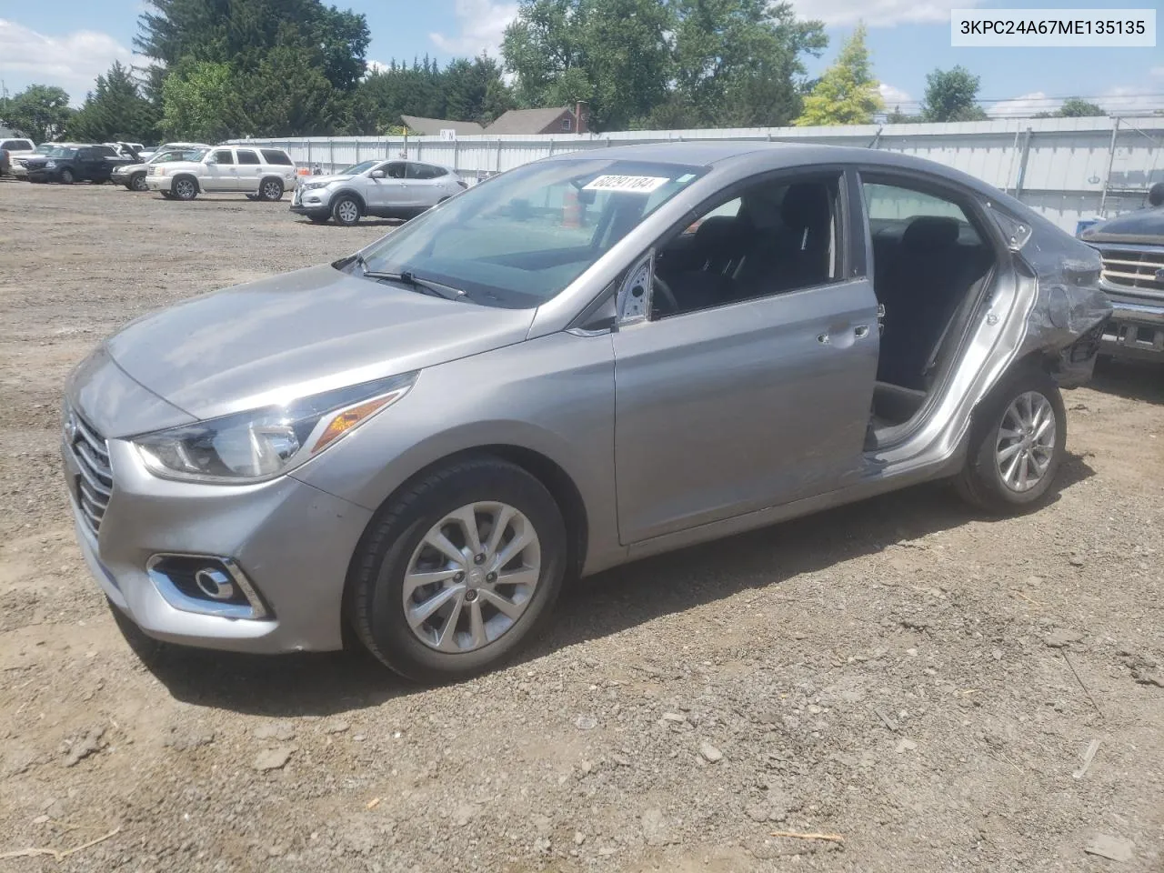 2021 Hyundai Accent Se VIN: 3KPC24A67ME135135 Lot: 60291184