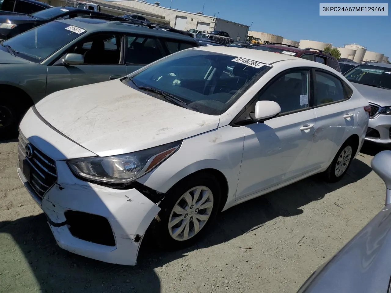 2021 Hyundai Accent Se VIN: 3KPC24A67ME129464 Lot: 61492394