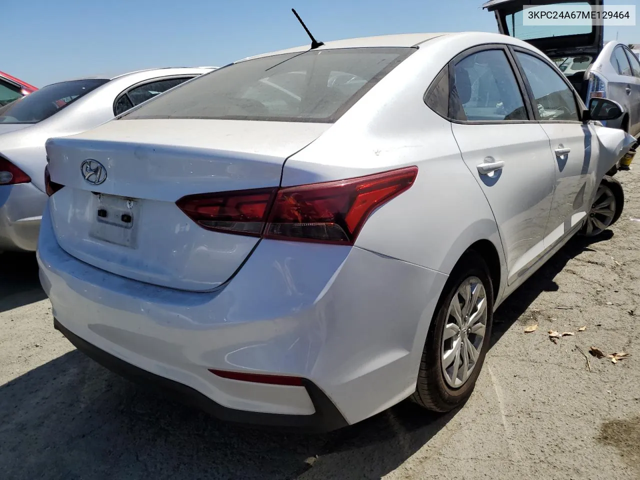 2021 Hyundai Accent Se VIN: 3KPC24A67ME129464 Lot: 61492394