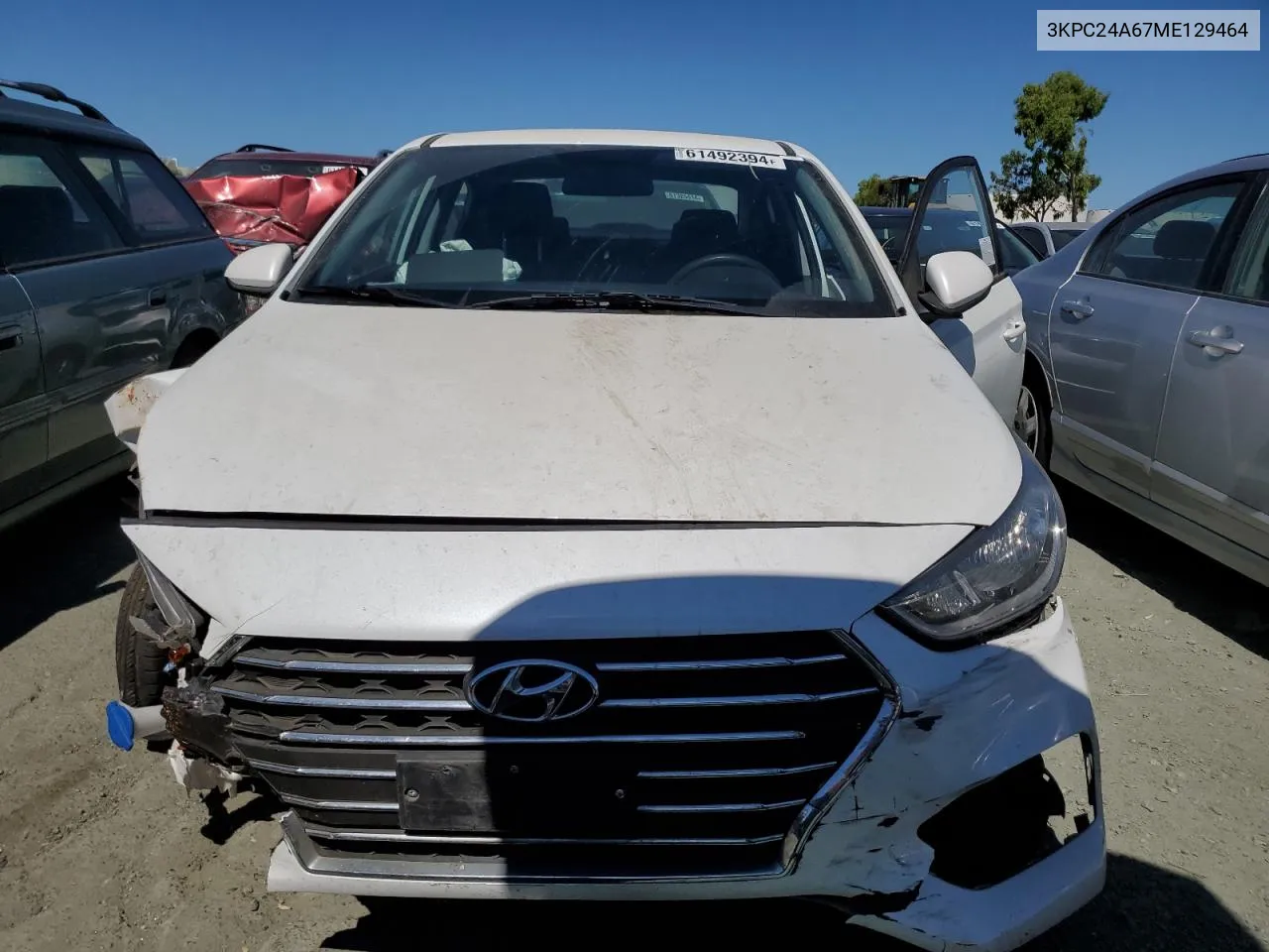 2021 Hyundai Accent Se VIN: 3KPC24A67ME129464 Lot: 61492394