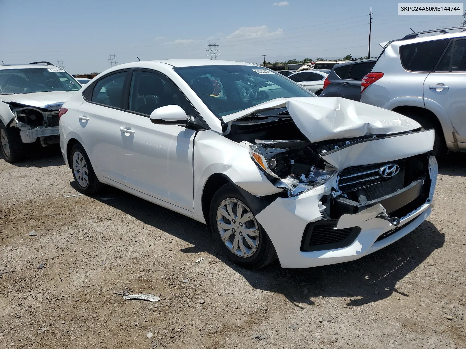 2021 Hyundai Accent Se VIN: 3KPC24A60ME144744 Lot: 63628244