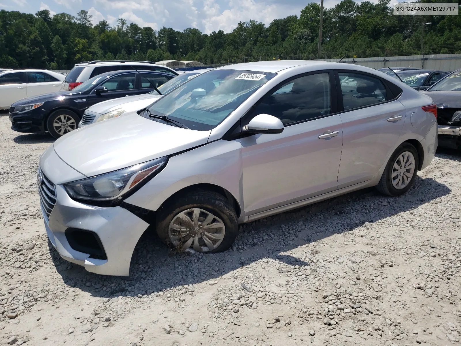 2021 Hyundai Accent Se VIN: 3KPC24A6XME129717 Lot: 65765654