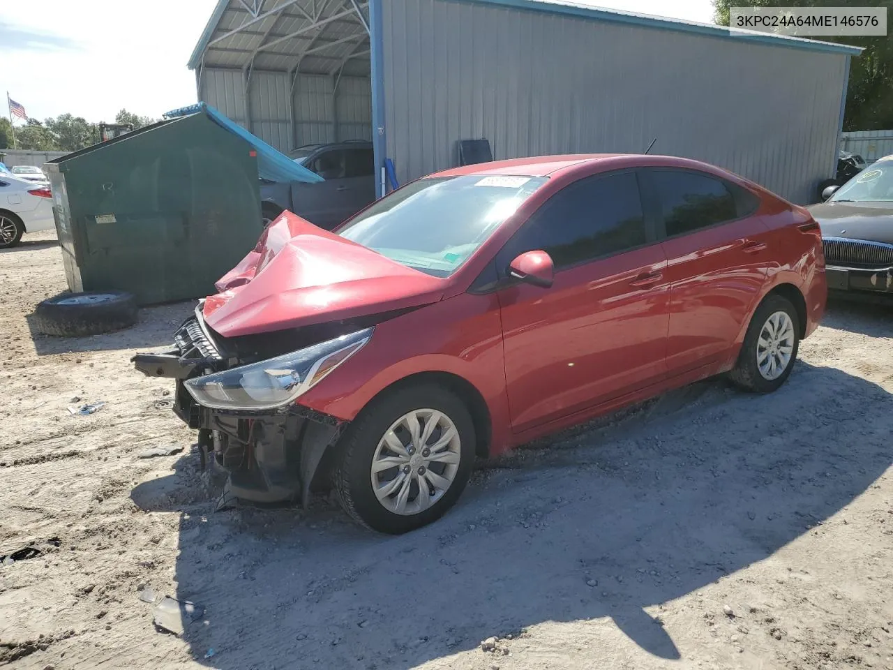 2021 Hyundai Accent Se VIN: 3KPC24A64ME146576 Lot: 68615134