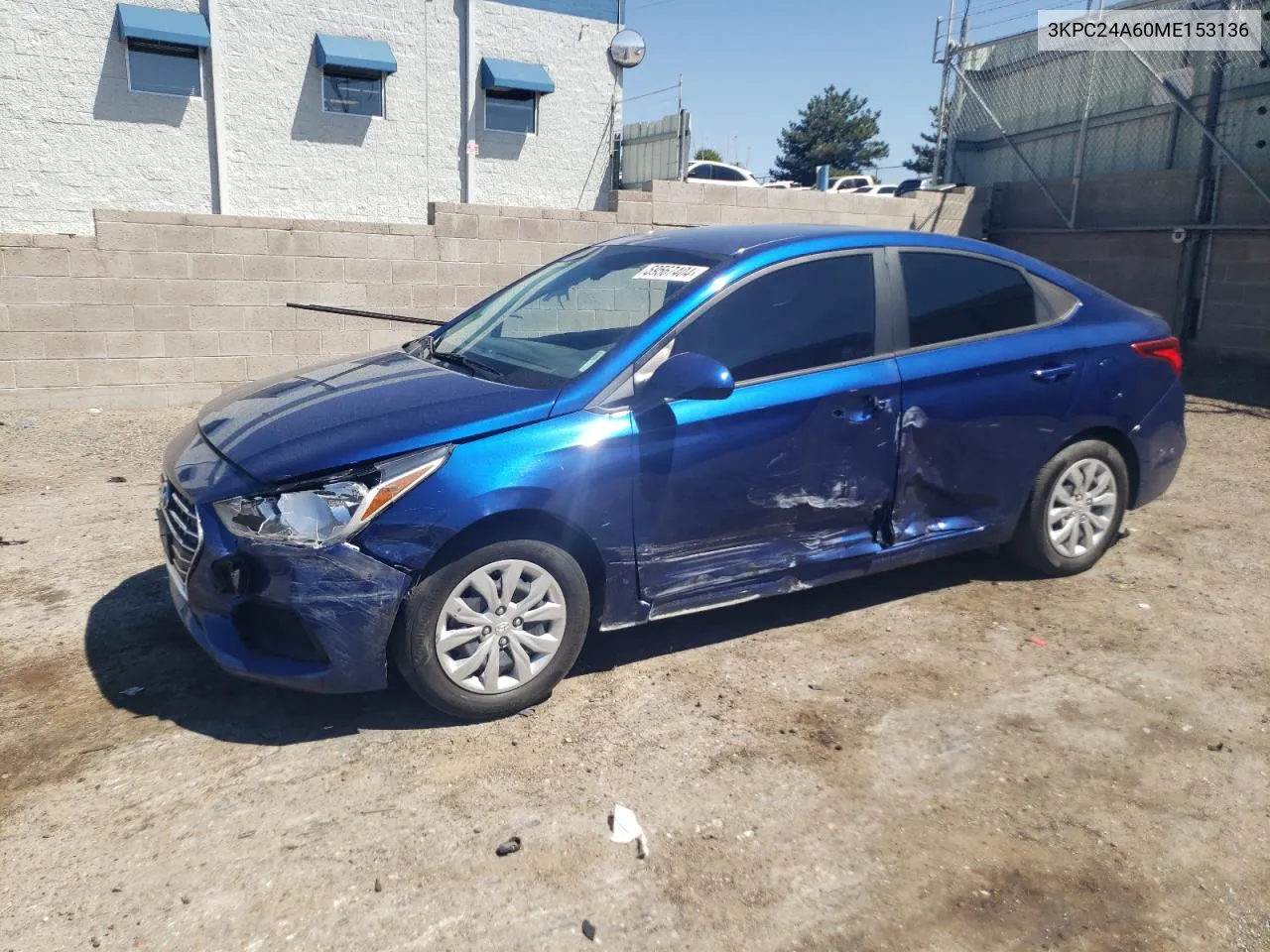 2021 Hyundai Accent Se VIN: 3KPC24A60ME153136 Lot: 69567404