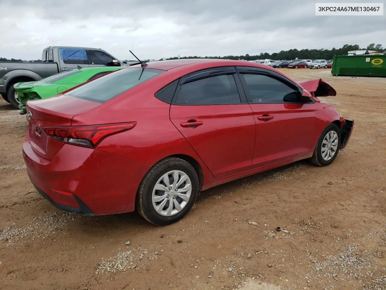 2021 Hyundai Accent Se VIN: 3KPC24A67ME130467 Lot: 70614764