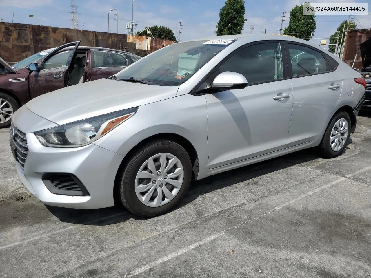 2021 Hyundai Accent Se VIN: 3KPC24A60ME144405 Lot: 71072194