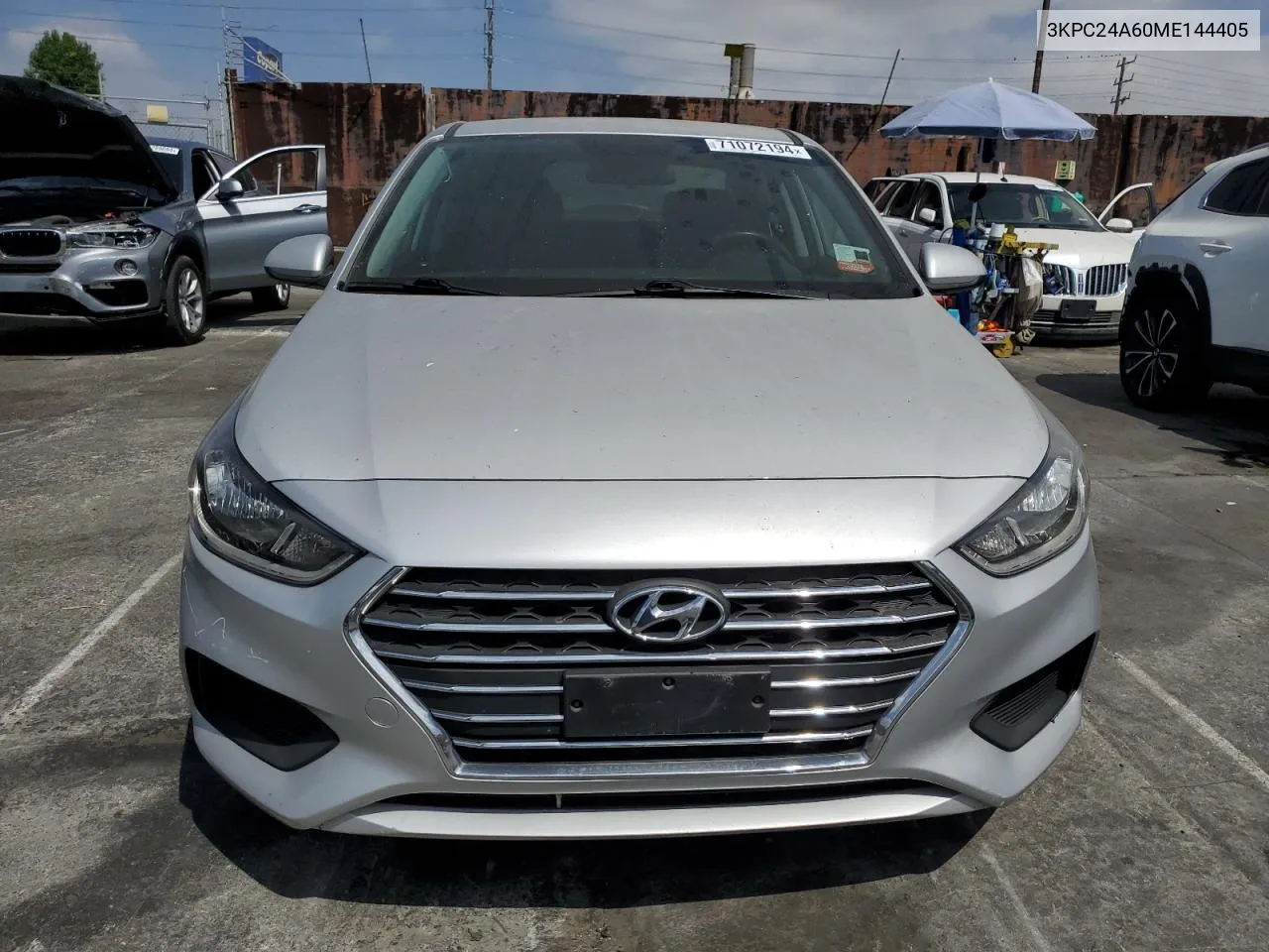 2021 Hyundai Accent Se VIN: 3KPC24A60ME144405 Lot: 71072194