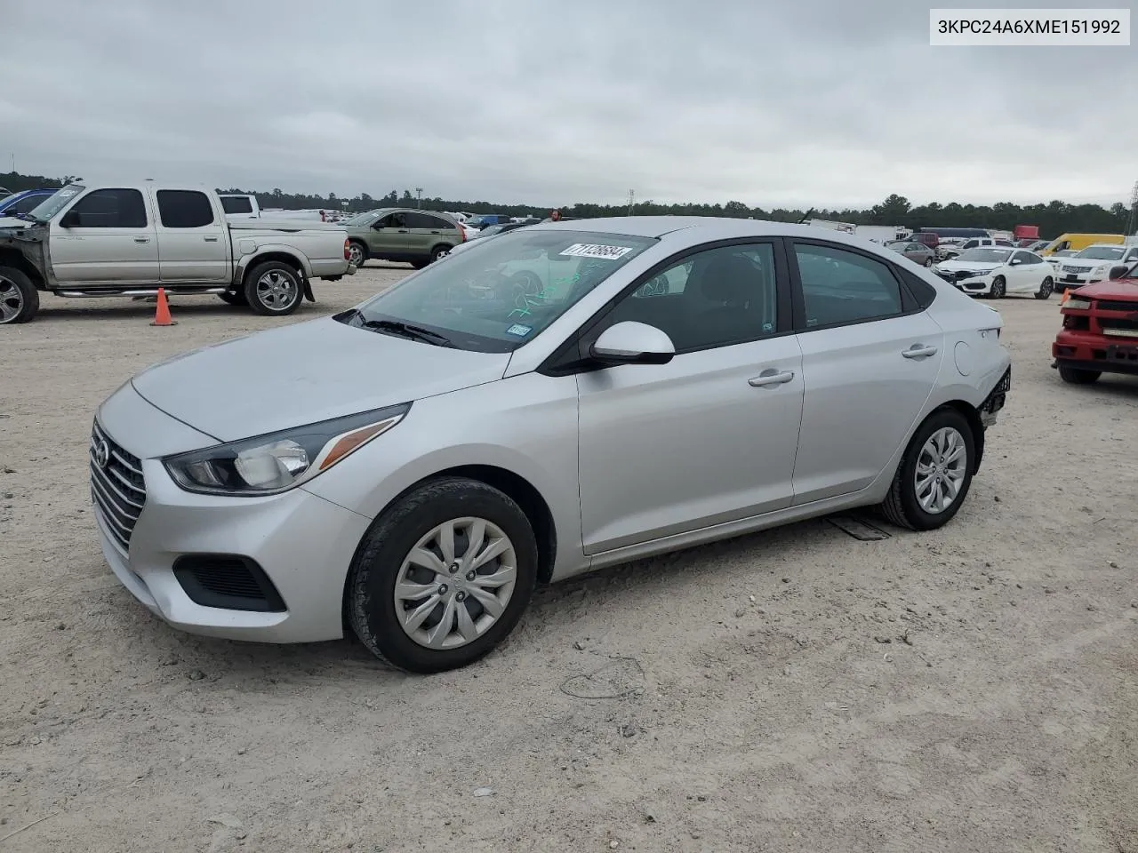 2021 Hyundai Accent Se VIN: 3KPC24A6XME151992 Lot: 71128684