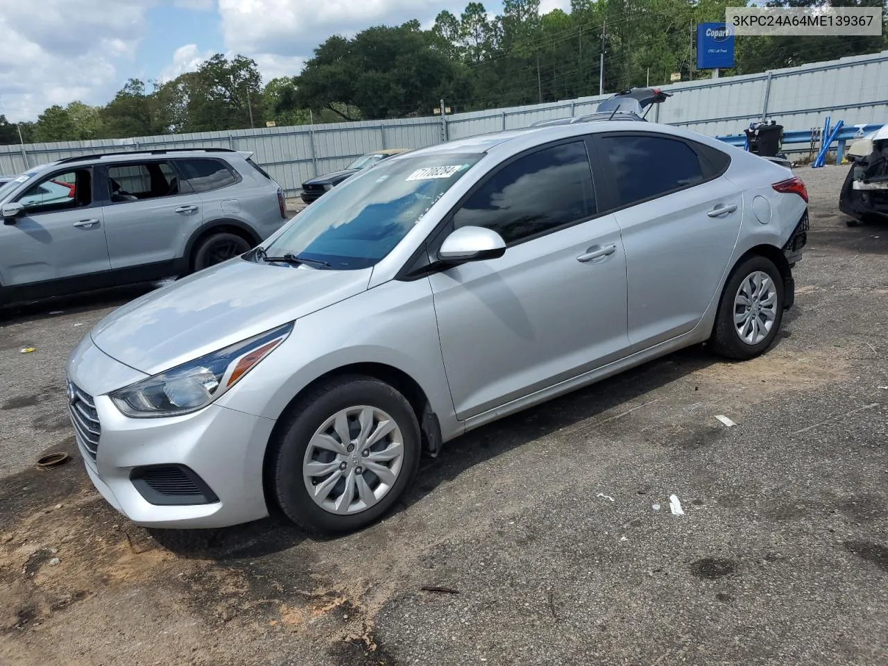 2021 Hyundai Accent Se VIN: 3KPC24A64ME139367 Lot: 71708284