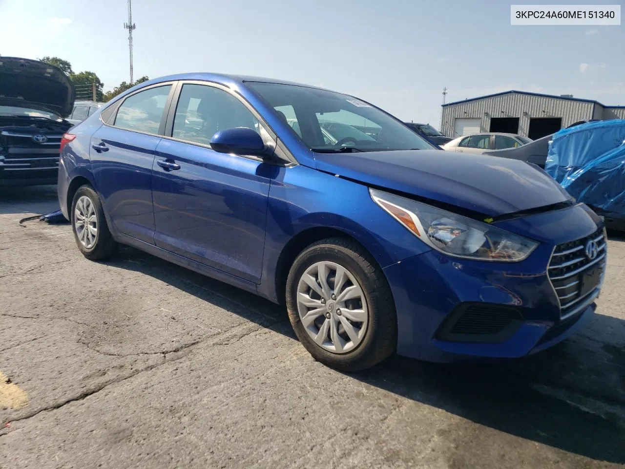 2021 Hyundai Accent Se VIN: 3KPC24A60ME151340 Lot: 75419964