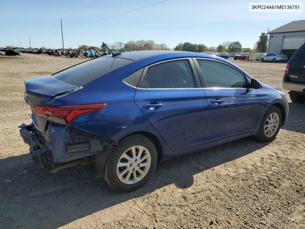 2021 Hyundai Accent Se VIN: 3KPC24A61ME136751 Lot: 75772714