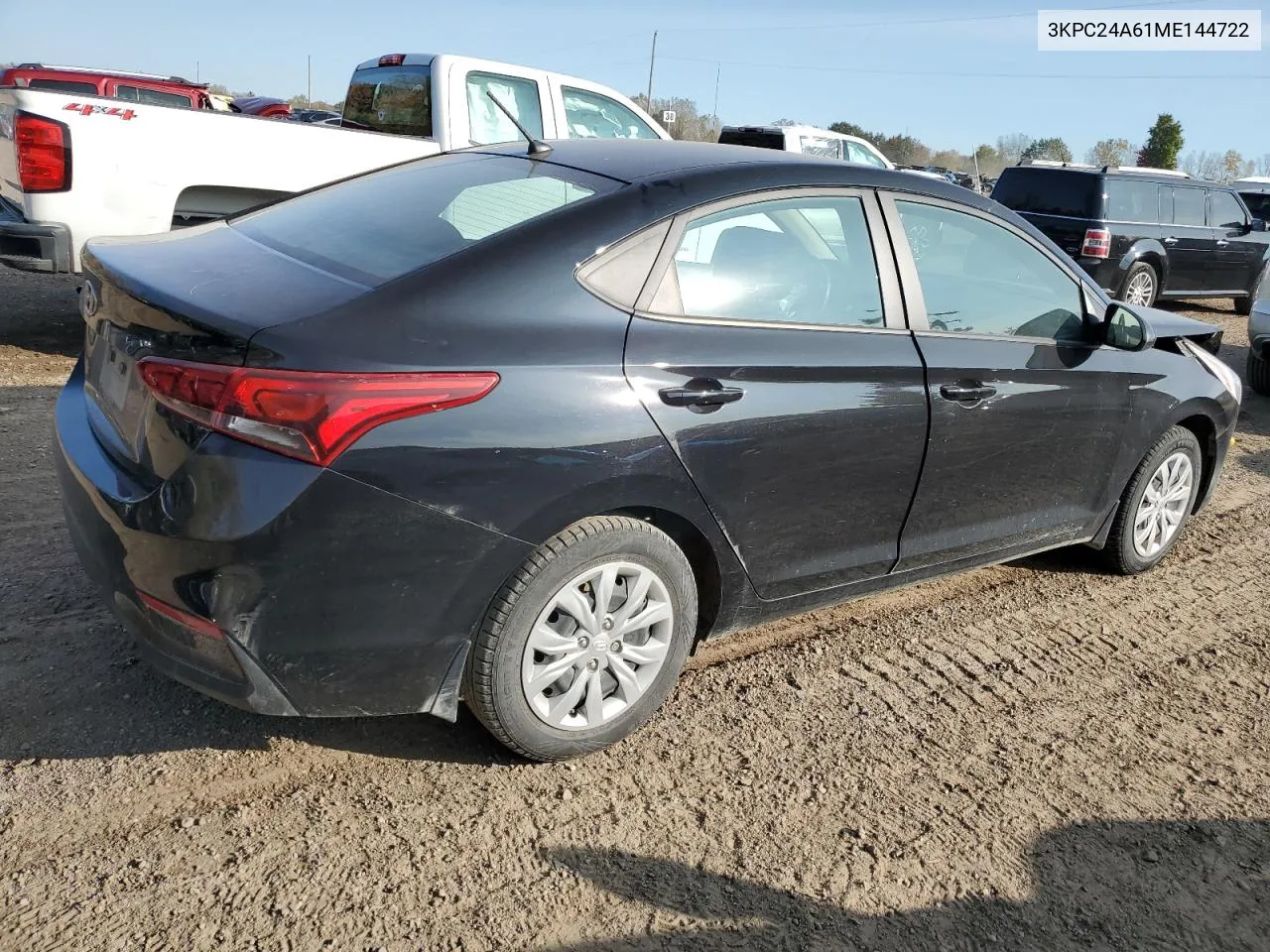 2021 Hyundai Accent Se VIN: 3KPC24A61ME144722 Lot: 76531464