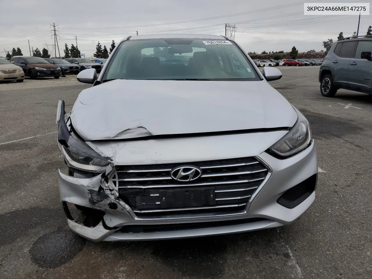 2021 Hyundai Accent Se VIN: 3KPC24A66ME147275 Lot: 76674854