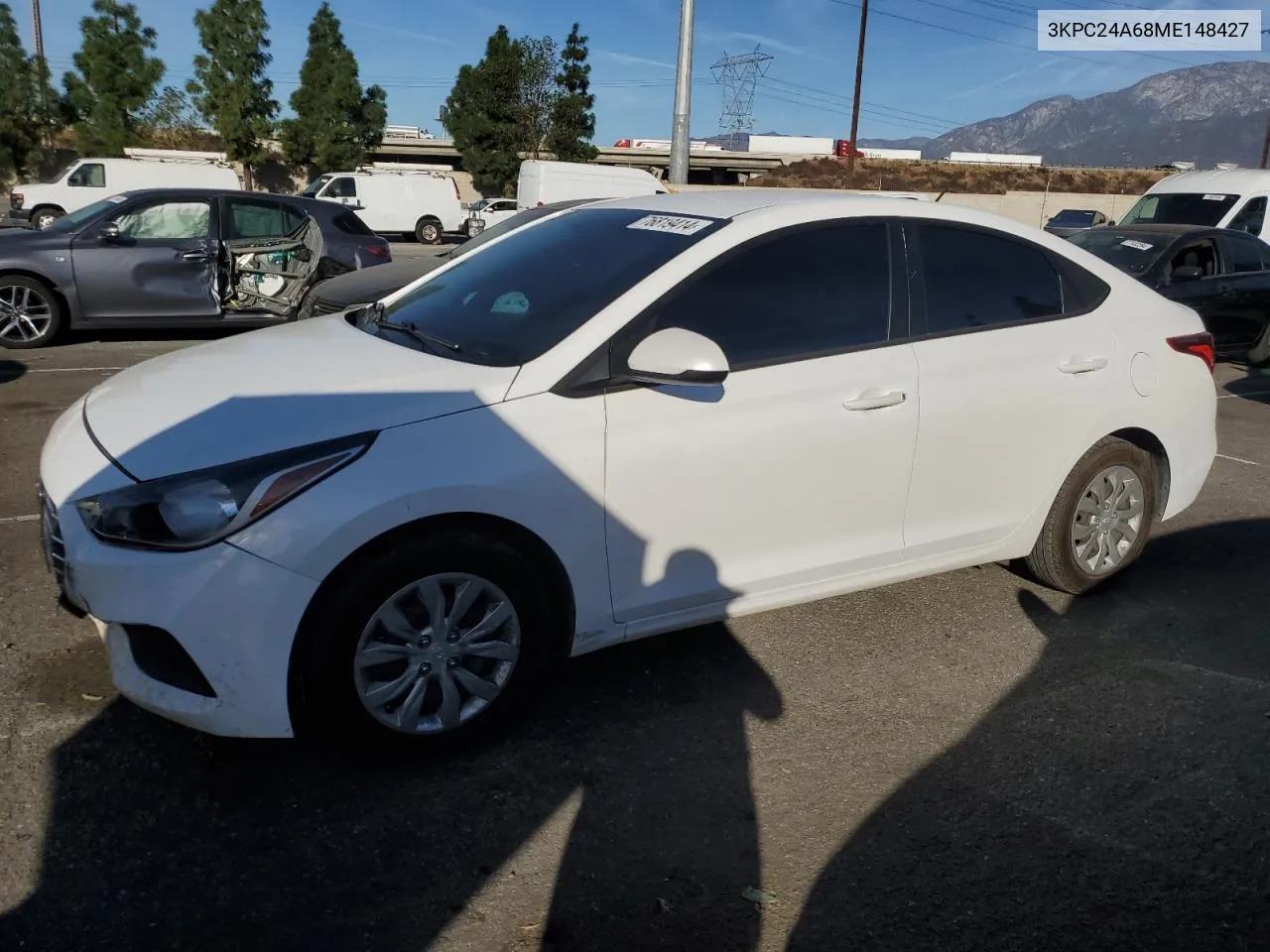 2021 Hyundai Accent Se VIN: 3KPC24A68ME148427 Lot: 76819414