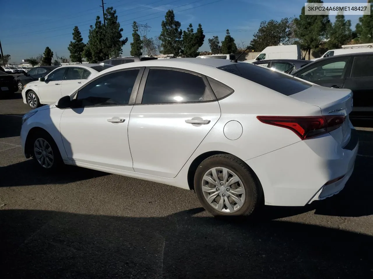 2021 Hyundai Accent Se VIN: 3KPC24A68ME148427 Lot: 76819414