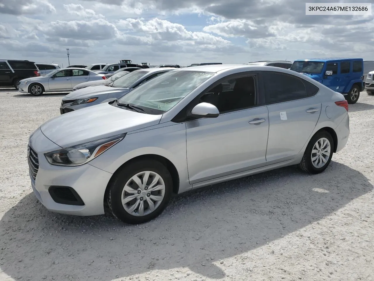 2021 Hyundai Accent Se VIN: 3KPC24A67ME132686 Lot: 77080274