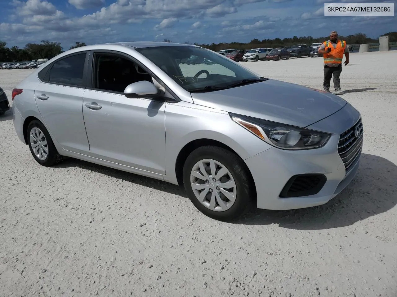 2021 Hyundai Accent Se VIN: 3KPC24A67ME132686 Lot: 77080274