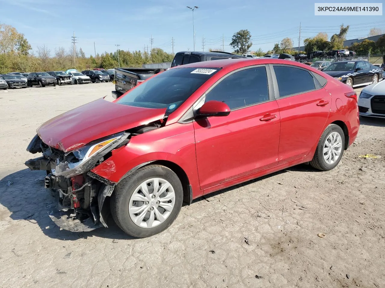 2021 Hyundai Accent Se VIN: 3KPC24A69ME141390 Lot: 78322224