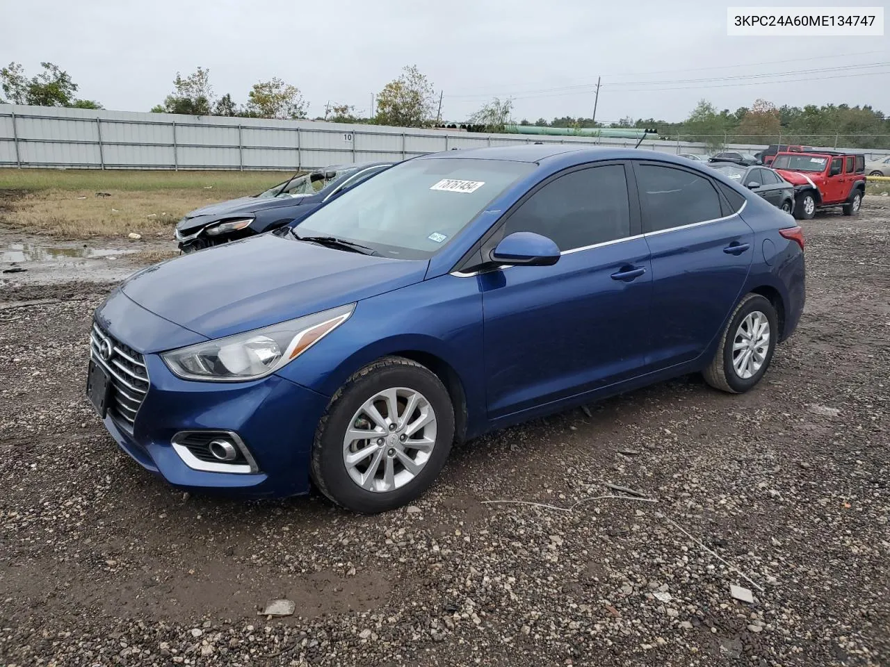 2021 Hyundai Accent Se VIN: 3KPC24A60ME134747 Lot: 78761454