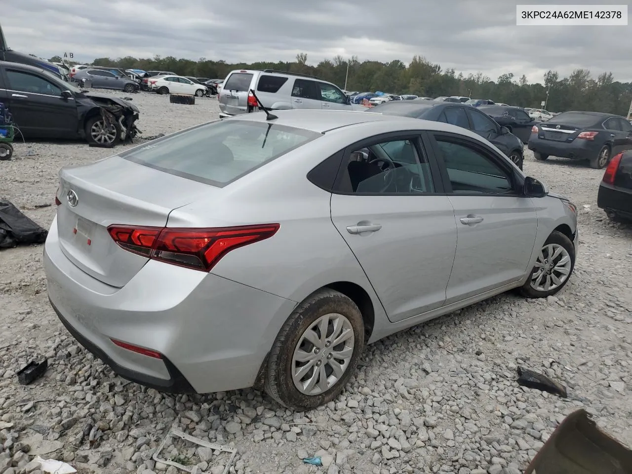 2021 Hyundai Accent Se VIN: 3KPC24A62ME142378 Lot: 79905224