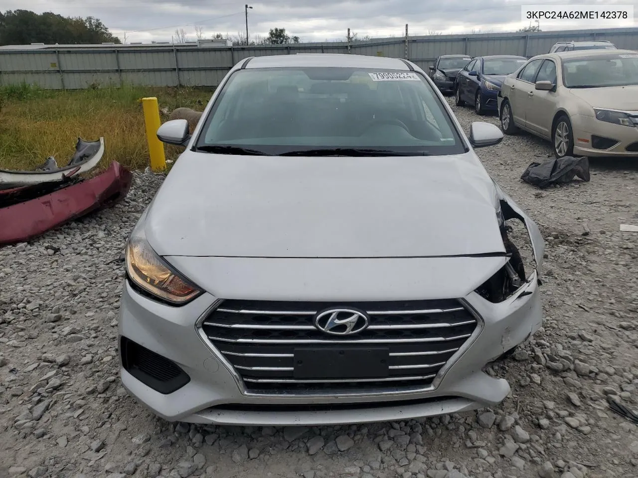 2021 Hyundai Accent Se VIN: 3KPC24A62ME142378 Lot: 79905224