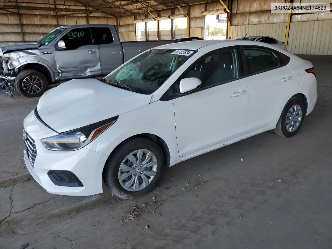 2022 Hyundai Accent Se VIN: 3KPC24A64NE174623 Lot: 52722574