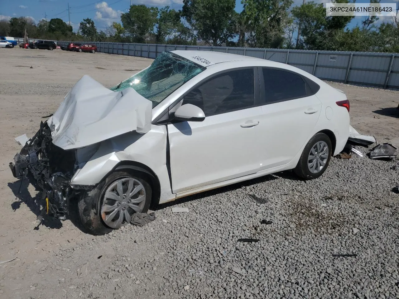 2022 Hyundai Accent Se VIN: 3KPC24A61NE186423 Lot: 53497304