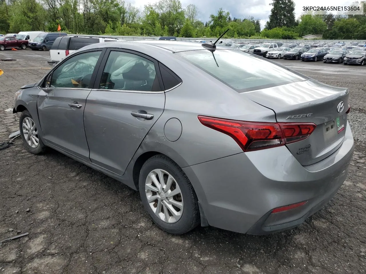 2022 Hyundai Accent Se VIN: 3KPC24A65NE153604 Lot: 56653144