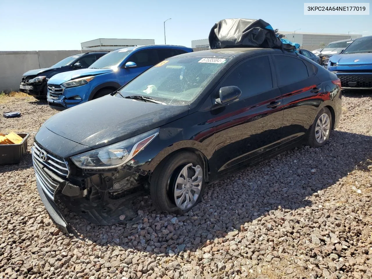 2022 Hyundai Accent Se VIN: 3KPC24A64NE177019 Lot: 57535584