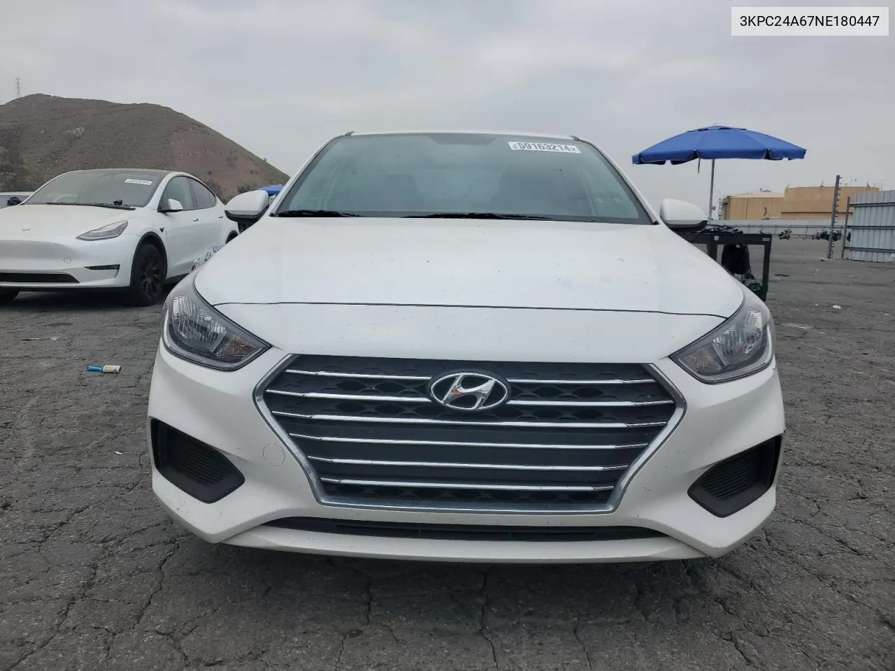 2022 Hyundai Accent Se VIN: 3KPC24A67NE180447 Lot: 59163214