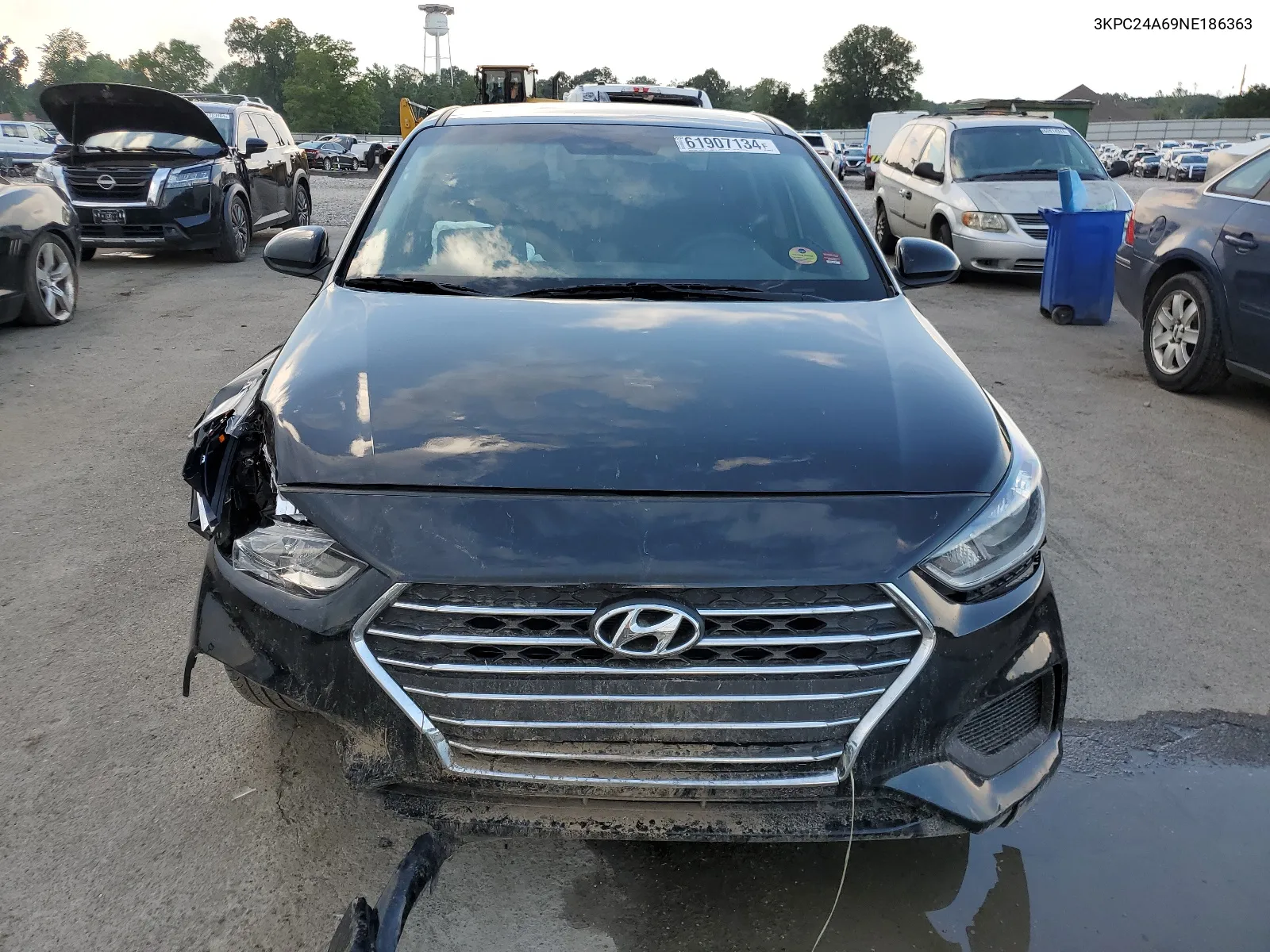 2022 Hyundai Accent Se VIN: 3KPC24A69NE186363 Lot: 61907134