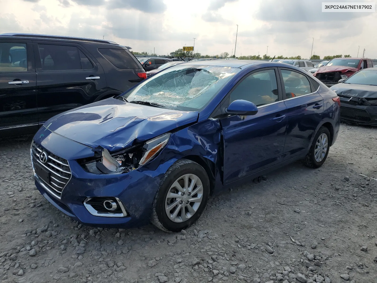 2022 Hyundai Accent Se VIN: 3KPC24A67NE187902 Lot: 63420244