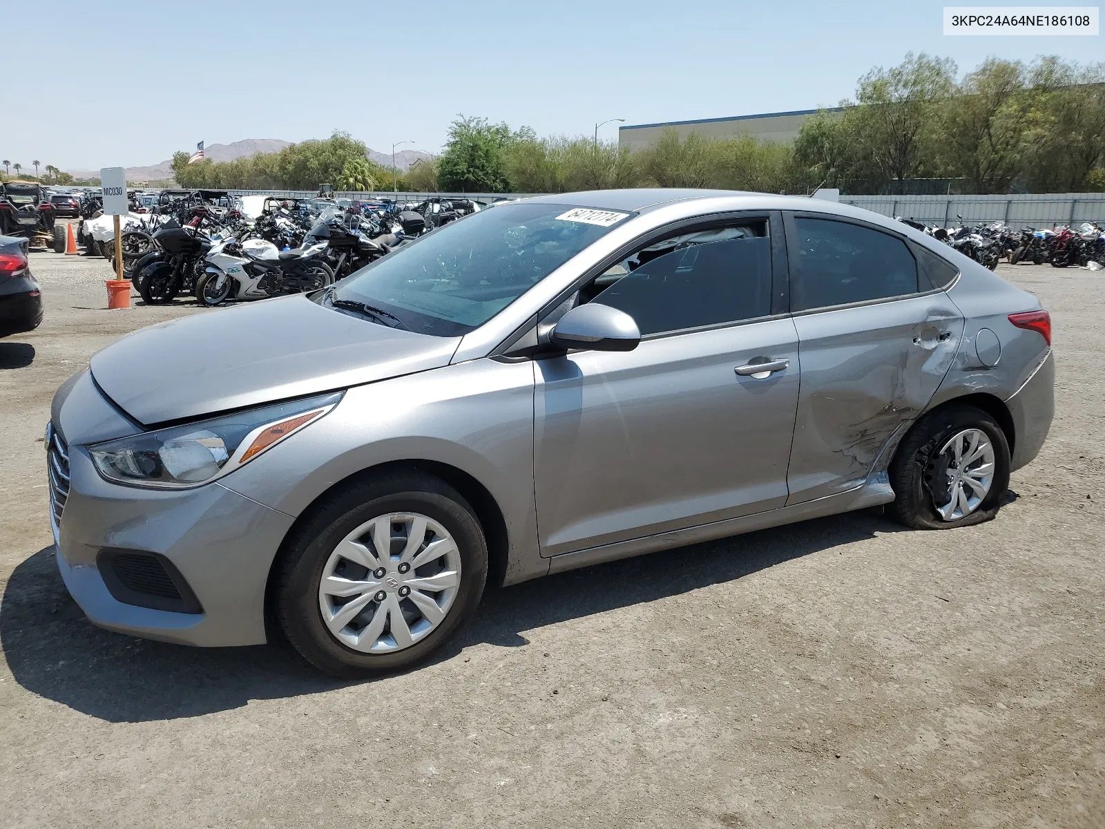 2022 Hyundai Accent Se VIN: 3KPC24A64NE186108 Lot: 64712774