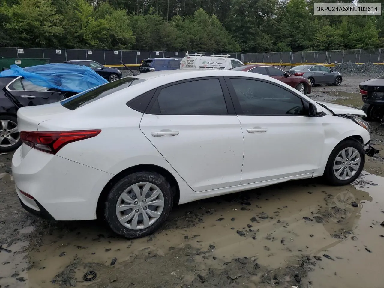 2022 Hyundai Accent Se VIN: 3KPC24A6XNE182614 Lot: 67041714