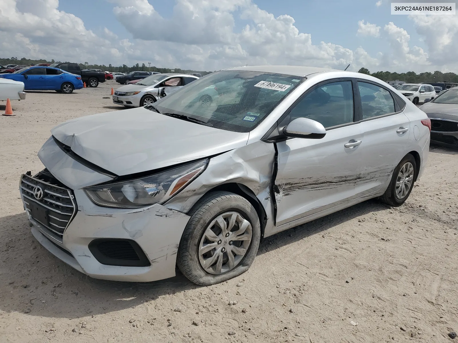 2022 Hyundai Accent Se VIN: 3KPC24A61NE187264 Lot: 67096194