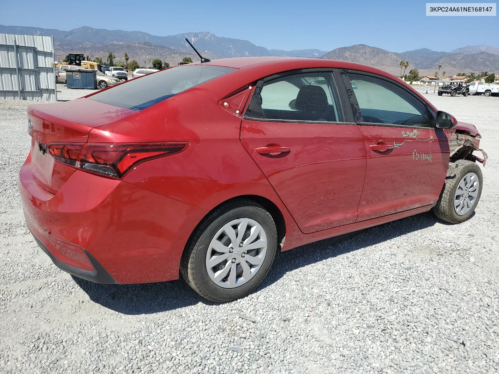 2022 Hyundai Accent Se VIN: 3KPC24A61NE168147 Lot: 67607004