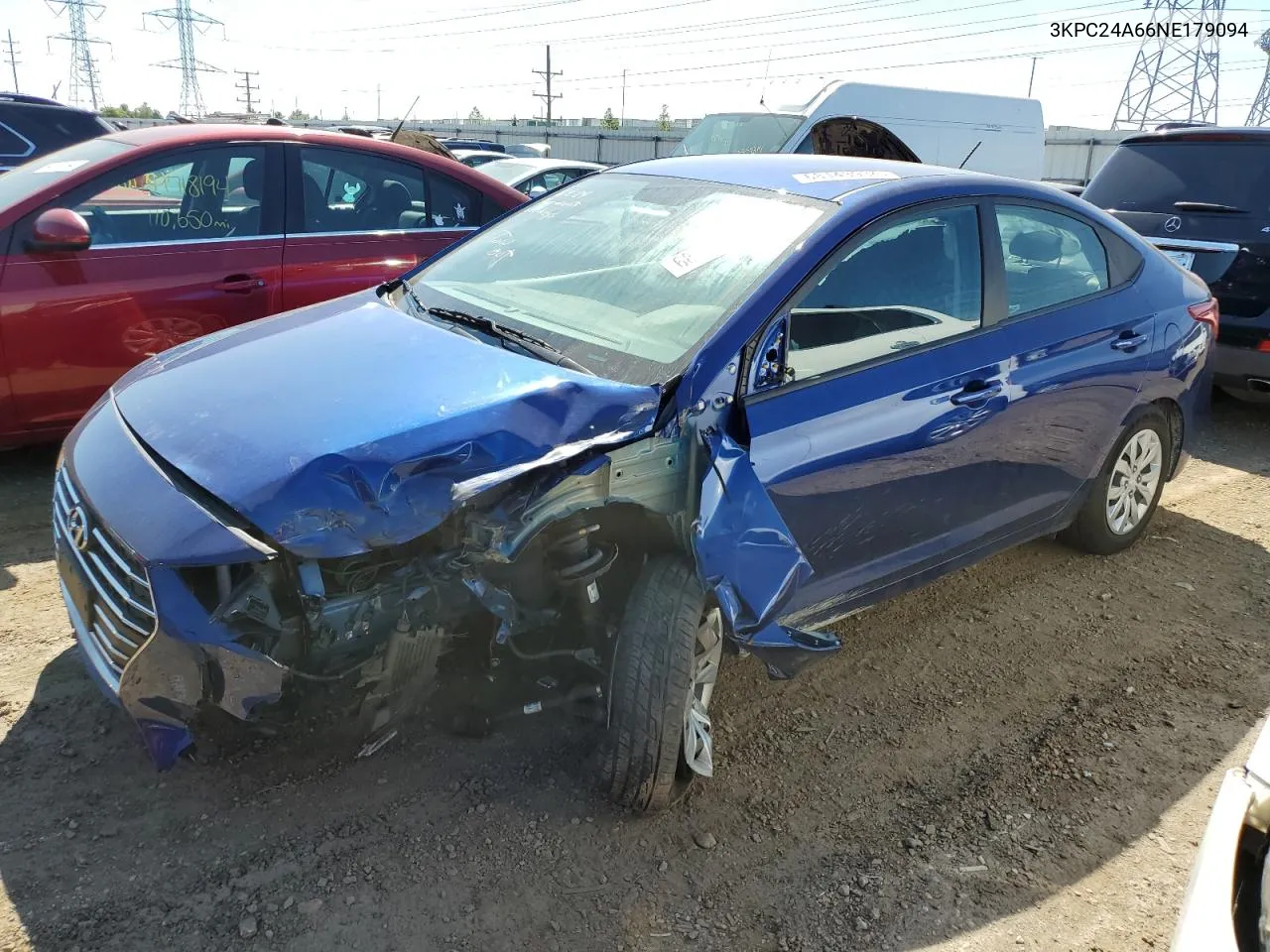 2022 Hyundai Accent Se VIN: 3KPC24A66NE179094 Lot: 68143934