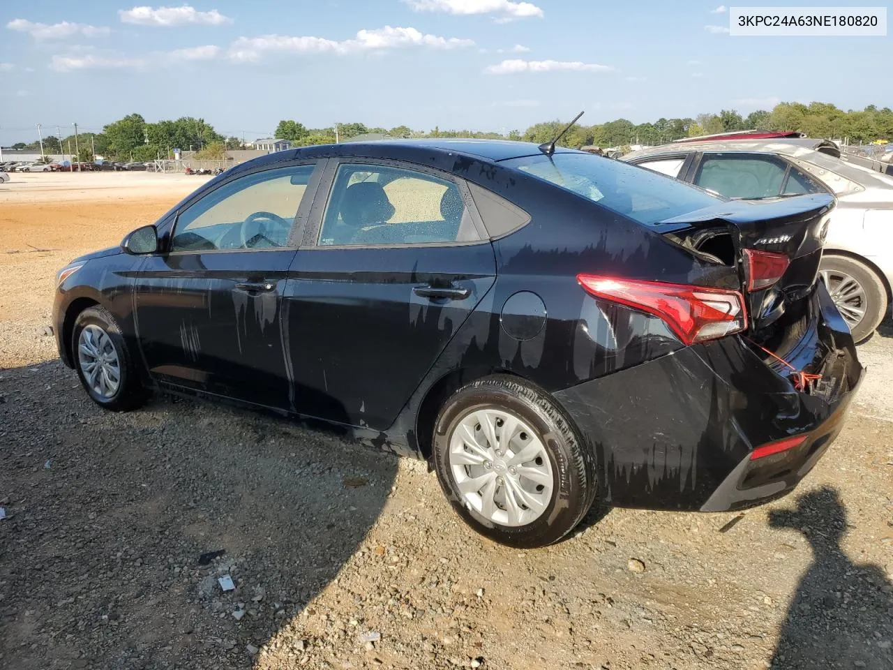 2022 Hyundai Accent Se VIN: 3KPC24A63NE180820 Lot: 68301434