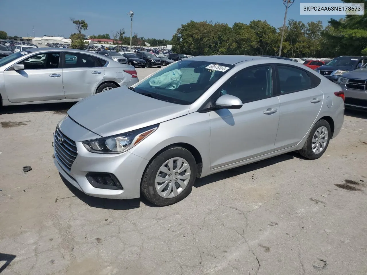 2022 Hyundai Accent Se VIN: 3KPC24A63NE173673 Lot: 68875354